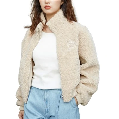 Manteau en fausse fourrure à fermeture éclair